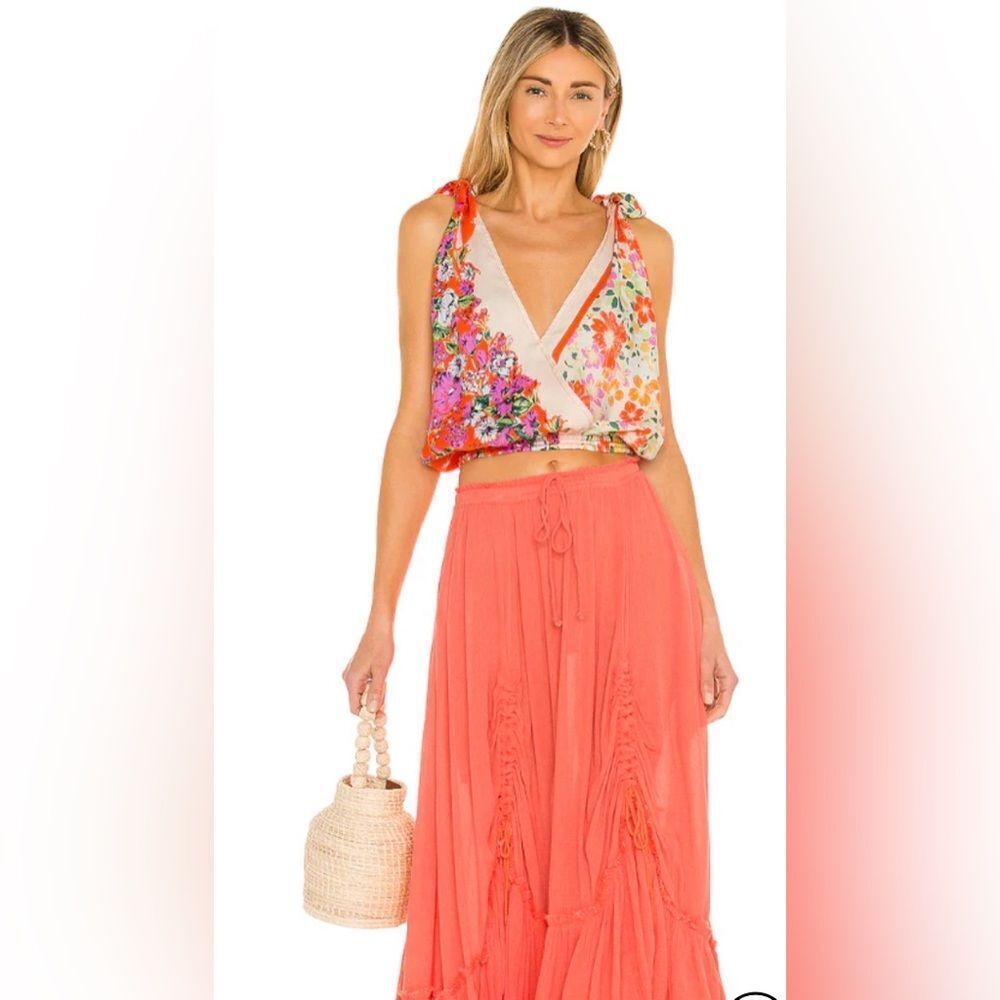 Free People Floral Multicolor Crop Top
